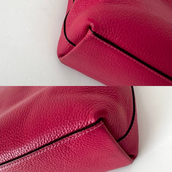 Coach Remi Satchel Pink Pebbled Leather Crossbody Shoulder Handbag 1317 - Picture 8 of 14